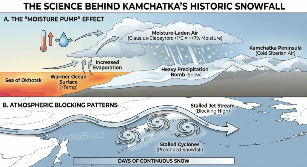 Kamchatka Buried Under Deadly 16-Foot 'Snow Apocalypse' Shattering 146-Year Record 2 The Science behind Kamchatka's Historical snowfall.